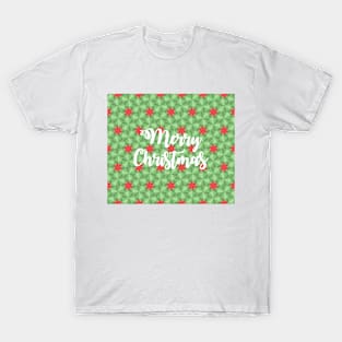 Christmas pattern with red stars T-Shirt